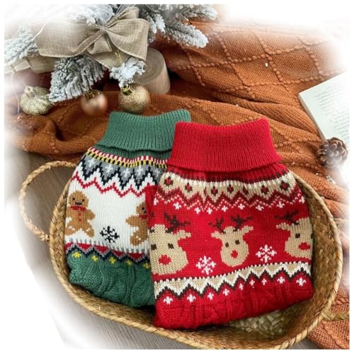 Loyanyy Hundepullover, weich, warm, gestrickt, Katzenpullover, klassisch, dick, niedlicher Winter-Hundepullover für den Winter, Welpen, Kätzchen, Grün, Größe XXL von Loyanyy