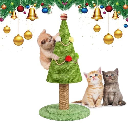 Christmas Cat Scratching Post | Cartoon Cat Scratcher Tree | Sisal Scratching Board for Cats | Holiday Cat Scratcher | Cat Tree Ornament Festive Holiday Design for Kitties Indoor Cats Small Pets von Lpsdssre