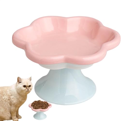 Elevated Cat Food Bowl | Flower Shaped Pet Bowl | Ceramic Cat Water Bowl | Elevated Dog Food Dish | Small Dog Feeding Dish Charming and Functional Design for Anti Vomiting and Protect Pets Spines von Lpsdssre