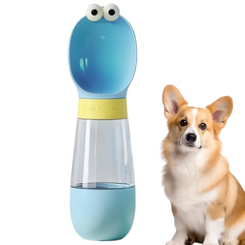 Hundewasserflasche mit Futterbehälter | Wasserspender für gehende Hunde | Hundewasserflasche mit Schüssel | Hunde-Reisewasserflasche | Trinkflasche für Welpen, auslaufsicher und einfach für Hunde zu v von Lpsdssre