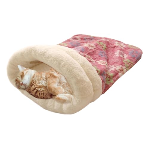 Lpsdssre Katzen-Winterschlafsack, weicher Plüsch-Schlafsack für Haustiere, weicher, warmer Katzen-Winterschlafsack, bequemer Haustier-Kuschelsack für Haustiere von Lpsdssre