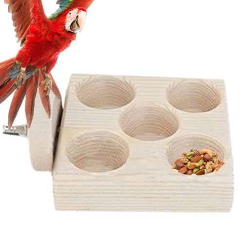 Wooden Bird Feeder | Parrot Foraging Toy | Bird Puzzle Toy| Foraging Toy for Birds | Parrot Cage Accessories Engaging Puzzle Design for Conure, African Grey, Parakeet, Macaw, Cockatiel von Lpsdssre