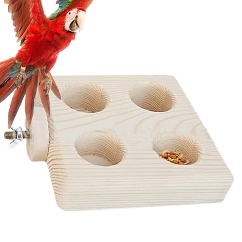 Wooden Bird Feeder | Parrot Foraging Toy | Bird Puzzle Toy| Foraging Toy for Birds | Parrot Cage Accessories Engaging Puzzle Design for Conure, African Grey, Parakeet, Macaw, Cockatiel von Lpsdssre