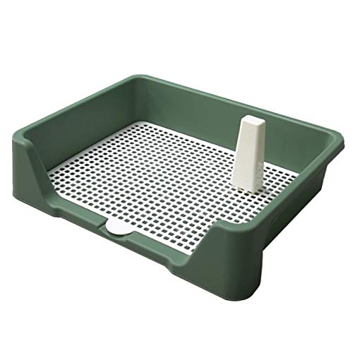 Hundetoilette Welpentoilette Pet Töpfchenhalter für Kleine und Mittlere Hunde/Katzen, Tragbare Indoor-Welpen-Toiletten-Trainingsmatten, mit Eingezäunt und Pee Post PE Dog Loo (Color : Green) von Lqdp