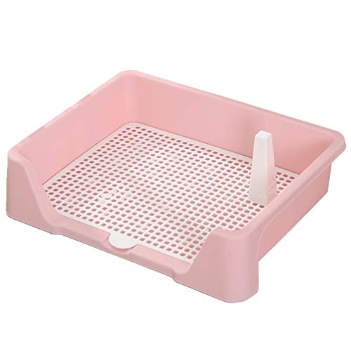 Hundetoilette Welpentoilette Pet Töpfchenhalter für Kleine und Mittlere Hunde/Katzen, Tragbare Indoor-Welpen-Toiletten-Trainingsmatten, mit Eingezäunt und Pee Post PE Dog Loo (Color : Pink) von Lqdp