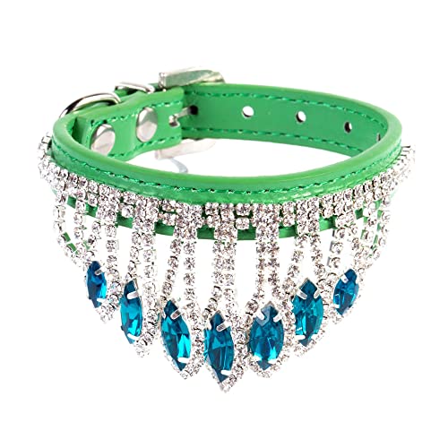 LtuzPet Bling Strass Katze Hundehalsband Verstellbare Leder Welpen Halsbänder Kätzchen Halsketten Diamant Anhänger Haustier Halsbänder für kleine Hunde Katzen von LtuzPet