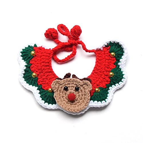 LtuzPet Gestricktes Katzen-Hundehalsband für Weihnachten, verstellbares Lätzchen, Winter, warmes Haustierhalsband, Kätzchenhals-Zubehör von LtuzPet