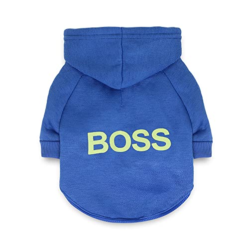 LtuzPet Hund Hoodie Boss Druck Hund Pullover Weiche Fleece Haustier Kleidung Warme Hund Jacke Mantel von LtuzPet