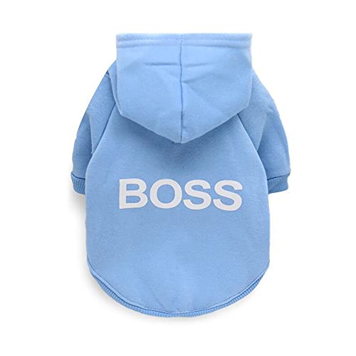 LtuzPet Hund Hoodie Boss Druck Hund Pullover Weiche Fleece Haustier Kleidung Warme Hund Jacke Mantel von LtuzPet