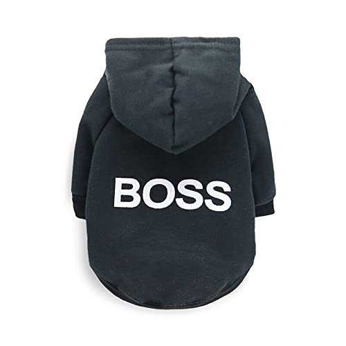 LtuzPet Hundepullover mit Kapuze "Boss", aus weichem Fleece, warme Hundejacke von LtuzPet