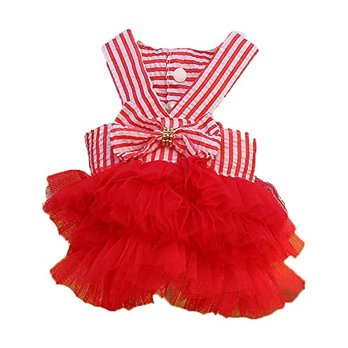 LtuzPet Tutu-Kleid für Hunde und Katzen, gestreift, Gaze-Kleid, Sommerkleid, Katze, Hundekleidung von LtuzPet