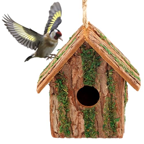 Ltwil Handgefertigtes Vogelhaus – Vogelhaus aus Holz, bezaubernde Gartendekoration mit Satteldach von Ltwil