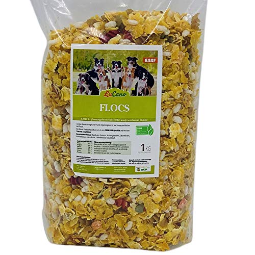 LuCano 1 kg Flocs | mit Maisflocken, Reispops, Gemüse, Nudeln usw. | Barf Flocken Mix Ergänzung | Ergänzungsfutter Mixer | Flocken-Mixer Hundefutter Hundeflocken Barfflocken mit Gemüseflocken von LuCano