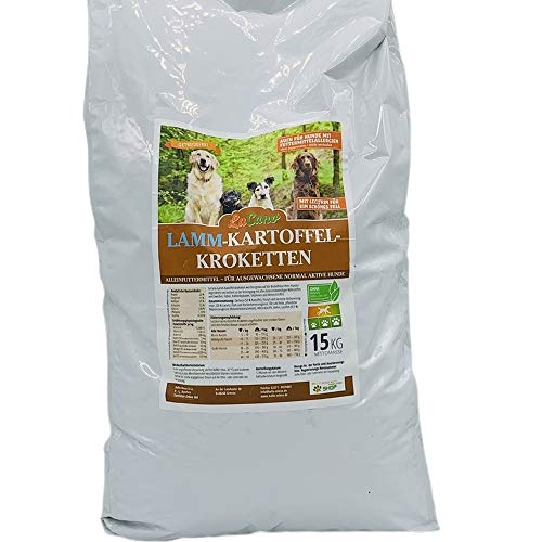 LuCano 15 kg Lamm - Kartoffel | ohne Getreide und Soja | Premium getreidefreis Hunde Trockenfutter mit Lecithin für EIN schönes Fell | getreidefrei Hundetrockenfutter Hundefutter von LuCano