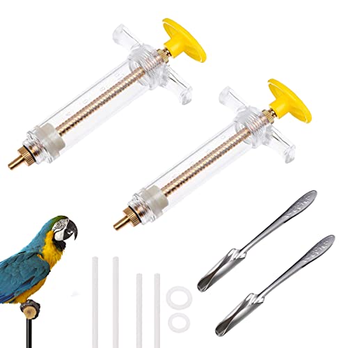 2 Sets Bird Feeding Syringe for Birds, Baby Bird Cockatiel Budgie Parrot Pet Hand Rearing Feeding Syringe, Baby Bird Parrot Manual Feeding Syringe Set for Baby, Birds, Parrot or Sick Birds von LuXianYS