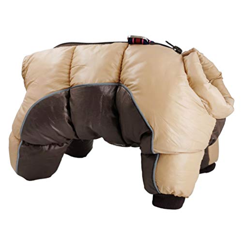 LucaSng Haustier Hund Kleidung Hundejacke Hundemantel Warme Winter Jacke Dicker Baumwolle Vierbeiniges Mantel wasserdichte Kleine Hunde Kleidung Für Französisch Bulldog Welpen (Braun, 4XL) von LucaSng