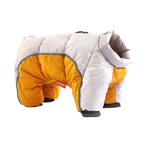 LucaSng Haustier Hund Kleidung Hundejacke Hundemantel Warme Winter Jacke Dicker Baumwolle Vierbeiniges Mantel wasserdichte Kleine Hunde Kleidung Für Französisch Bulldog Welpen (Orange, 2XL) von LucaSng