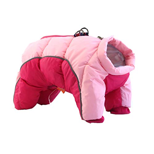 LucaSng Haustier Hund Kleidung Hundejacke Hundemantel Warme Winter Jacke Dicker Baumwolle Vierbeiniges Mantel wasserdichte Kleine Hunde Kleidung Für Französisch Bulldog Welpen (Rosa, S) von LucaSng