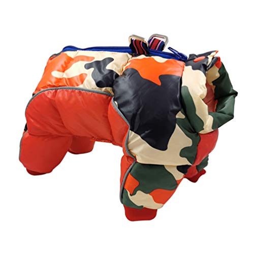 LucaSng Haustier Hund Kleidung Hundejacke Hundemantel Warme Winter Jacke Dicker Baumwolle Vierbeiniges Mantel wasserdichte Kleine Hunde Kleidung Für Französisch Bulldog Welpen (Rot, 2XL) von LucaSng