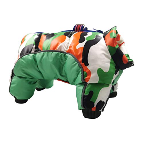 LucaSng Haustier Hund Kleidung Hundejacke Hundemantel Winter Warme Jacke Dicker Baumwolle Vierbeiniges Mantel wasserdichte Kleine Hunde Kleidung Für Französisch Bulldog Welpen (Grün, 3XL) von LucaSng