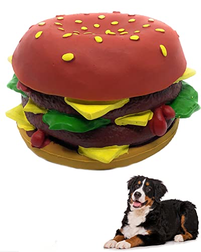 XL Cheeseburger Hundespielzeug – großes quietschendes Hundespielzeug – Naturkautschuk (Latex) – große Rassen – 14 cm Durchmesser und 10,2 cm Höhe – frei von schädlichen Chemikalien von Lucas b Natural Dog Toys