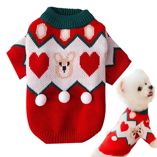 Hundepullover Weihnachtspullover - Weihnachten Hunde Pullover Haustiere Pullover,Atmungsaktive Winter-Weihnachts-Hundejacke für kleine und mittelgroße Katzen, Hunde und Haustiere Luckxing von Luckxing