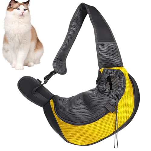 Hundetragetasche, Haustiertragetasche | Hundetragetasche mit verstellbarem Schultergurt - Atmungsaktive Mesh-Haustier-Rutsch-Schultertasche für kleine Hunde, Katzen, Welpen von Luckxing