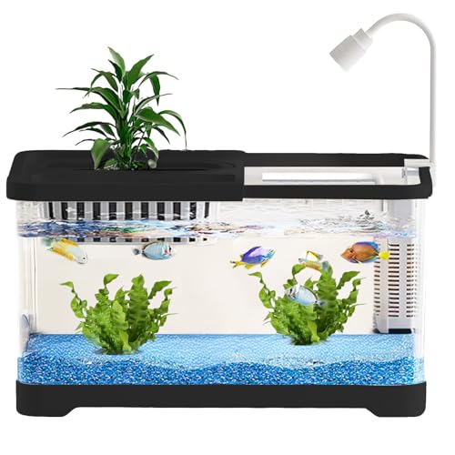 Kampffisch Aquarium, Kampffisch Landschaft Aquarium Komplettset, Dekoratives Ziergefäß Für Quallen Schnecken Guppys Schreibtisch Wohnzimmer Schlafzimmer Kampffisch Aquarium, Kampffisch Landschaft Aquarium Komplettset, Dekoratives Ziergefäß Für Quallen Schnecken Guppys Schreibtisch Wohnzimmer Schlafzimmer von Luckxing
