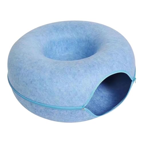 Katzenhöhle Donut Form Katzentunnel Donut Bett Katzenbett Katzenbett Katzenbett Katzen-Tunnelbett Katzenbett Filz Katzenbett Abnehmbare Katzennest Mit Reißverschluss Atmungsaktiv Katzen Donut Tunnel von Luckxing