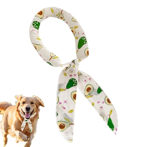 Pet Cooling Bandana, Eisbandana für Hunde, Ice Collar Bandana Sofortiger Kühlschalel, Avocado -Druck Verstellbarer Verpackung, Haustier liefert Katzenschal -Nackenkühler zum Wanderungen von Luckxing