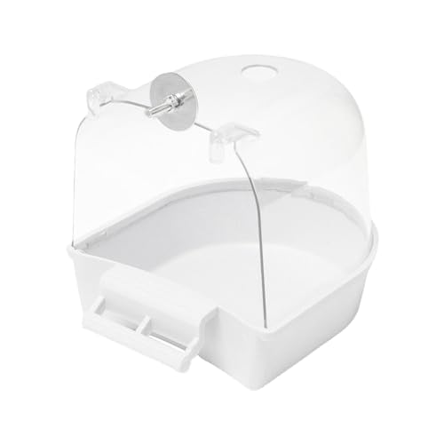 Vogel Badewanne, Badehaus Für Vogelkäfig, Papageien-Badewanne, Hängende Badewanne Vogelkäfigzubehör, Wasserdusche Transparente Box Futterautomaten Halter Für Kleine Vögel, Kanarienvögel, Wellensittich von Luckxing