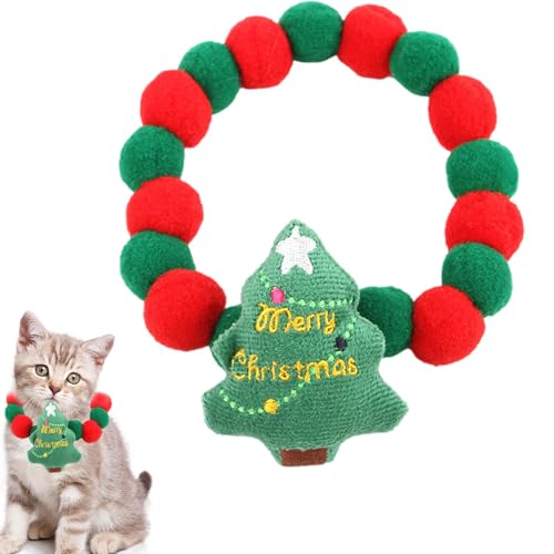 Weihnachtshalsbänder für Katzen,Weihnachtskatzenhalsband,Buntes süßes Haustierhalsband | Hunde-Weihnachtsoutfit, weihnachtliches Haustierkostüm für Hunde zum Fotografieren, tägliches von Luckxing