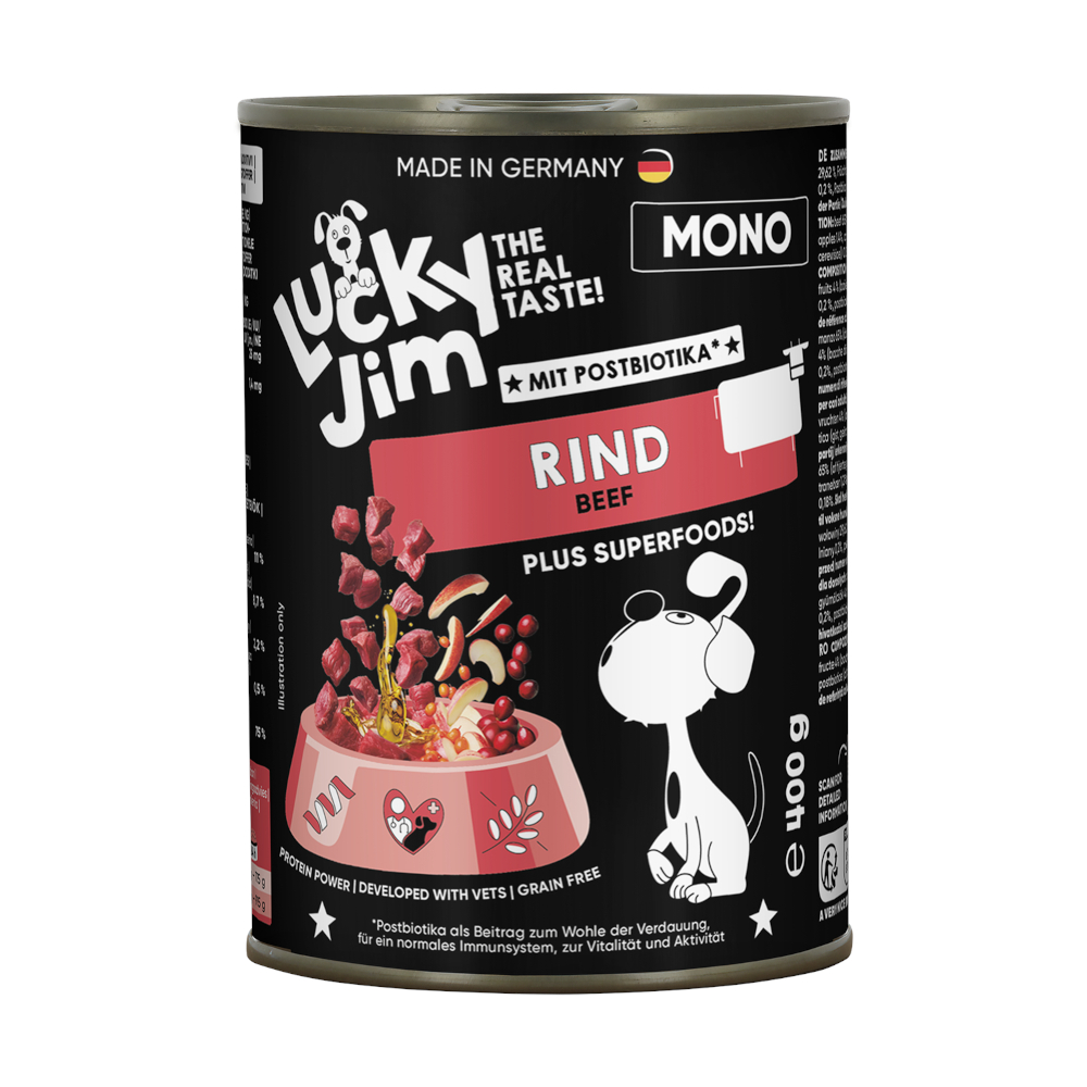 Lucky Jim Mono 6 x 400 g - Rind Lucky Jim Mono 6 x 400 g - Rind von Lucky Jim