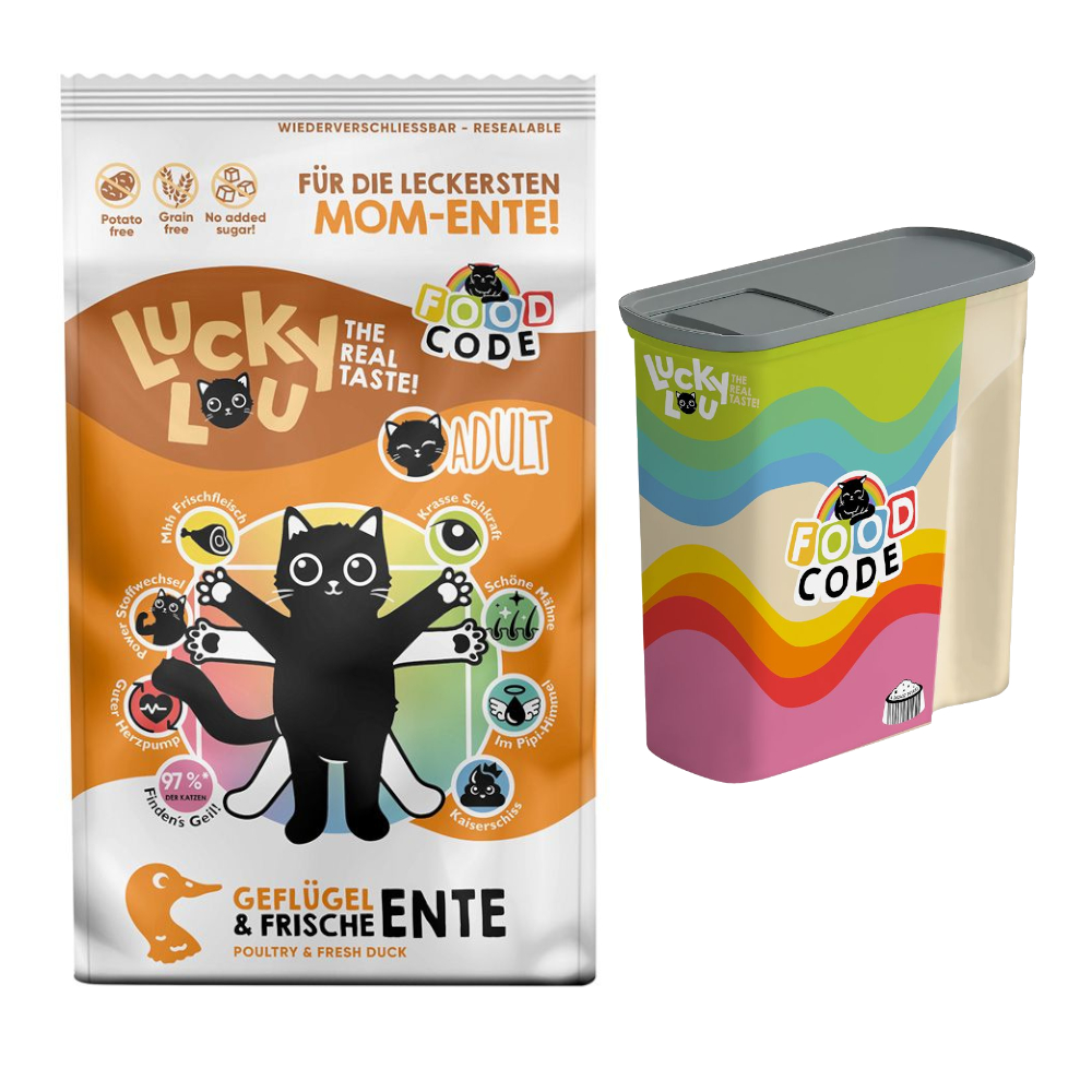 2 x 1,7 kg Lucky Lou Trockenfutter + Trockenfutterbehälter gratis! - Adult Geflügel & Ente 2 x 1,7 kg Lucky Lou Trockenfutter + Trockenfutterbehälter gratis! - Adult Geflügel & Ente von Lucky Lou