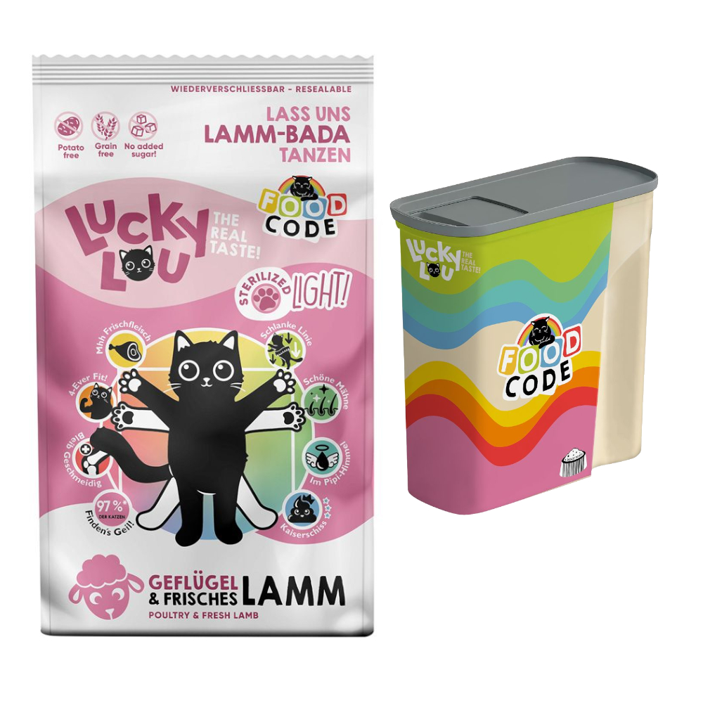 2 x 1,7 kg Lucky Lou Trockenfutter + Trockenfutterbehälter gratis! - Light Geflügel & Lamm 2 x 1,7 kg Lucky Lou Trockenfutter + Trockenfutterbehälter gratis! - Light Geflügel & Lamm von Lucky Lou