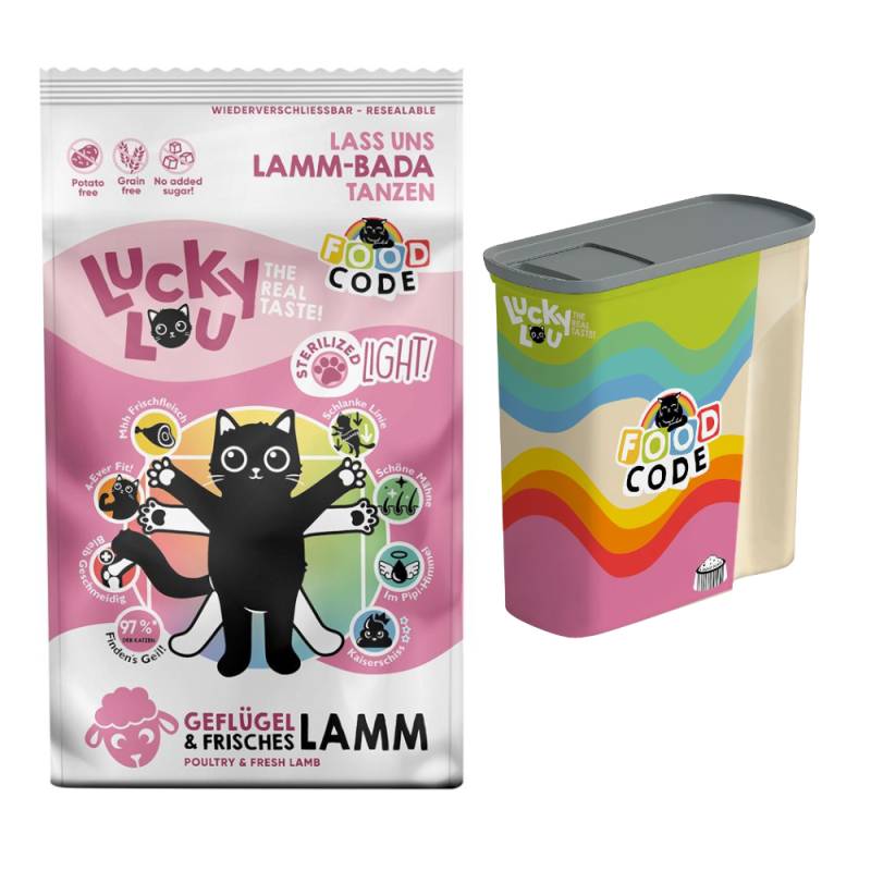 2 x 1,7 kg Lucky Lou Trockenfutter + Trockenfutterbehälter gratis! - Light Geflügel & Lamm von Lucky Lou