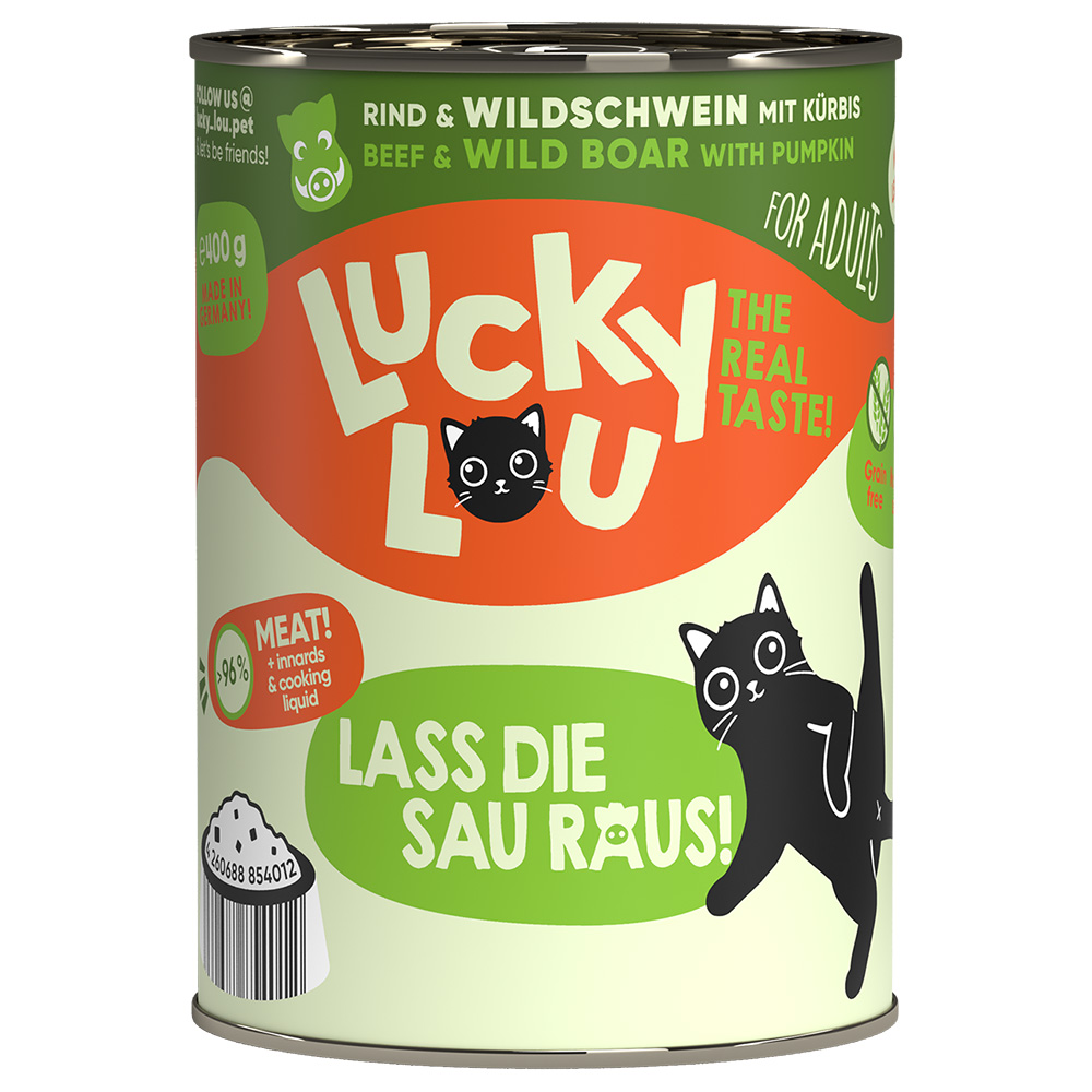 Sparpaket Lucky Lou Adult 24 x 400 g - Rind & Wildschwein von Lucky Lou