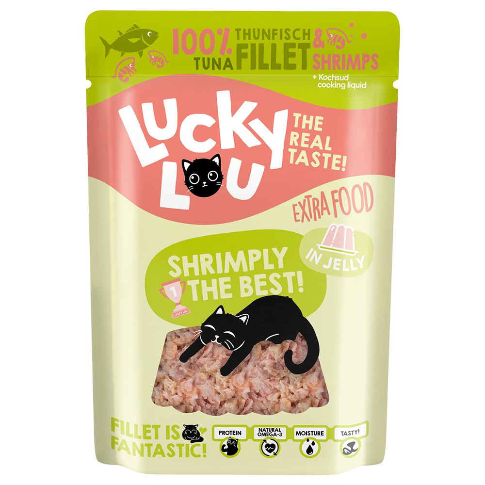 Lucky Lou Extra Food 12 x 70 g - Thunfisch & Shrimps in Jelly von Lucky Lou