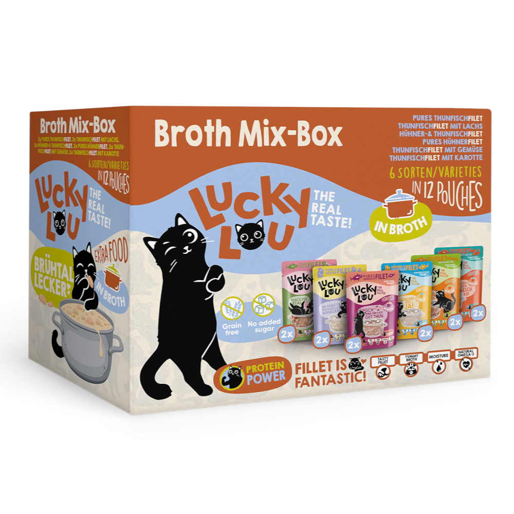 Lucky Lou Extra Food Filet in Brühe 12 x 70 g - Sparpaket: 24 x 70 g Mix-Box Lucky Lou Extra Food Filet in Brühe 12 x 70 g - Sparpaket: 24 x 70 g Mix-Box von Lucky Lou