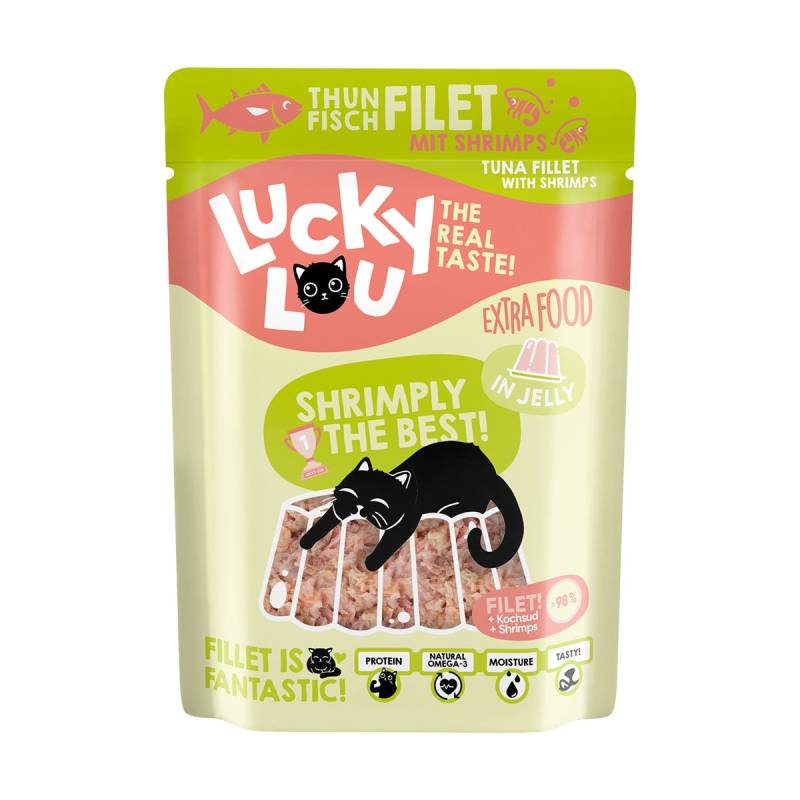 Lucky Lou Extra Food Thunfisch & Shrimps in Jelly 12x70g von Lucky Lou