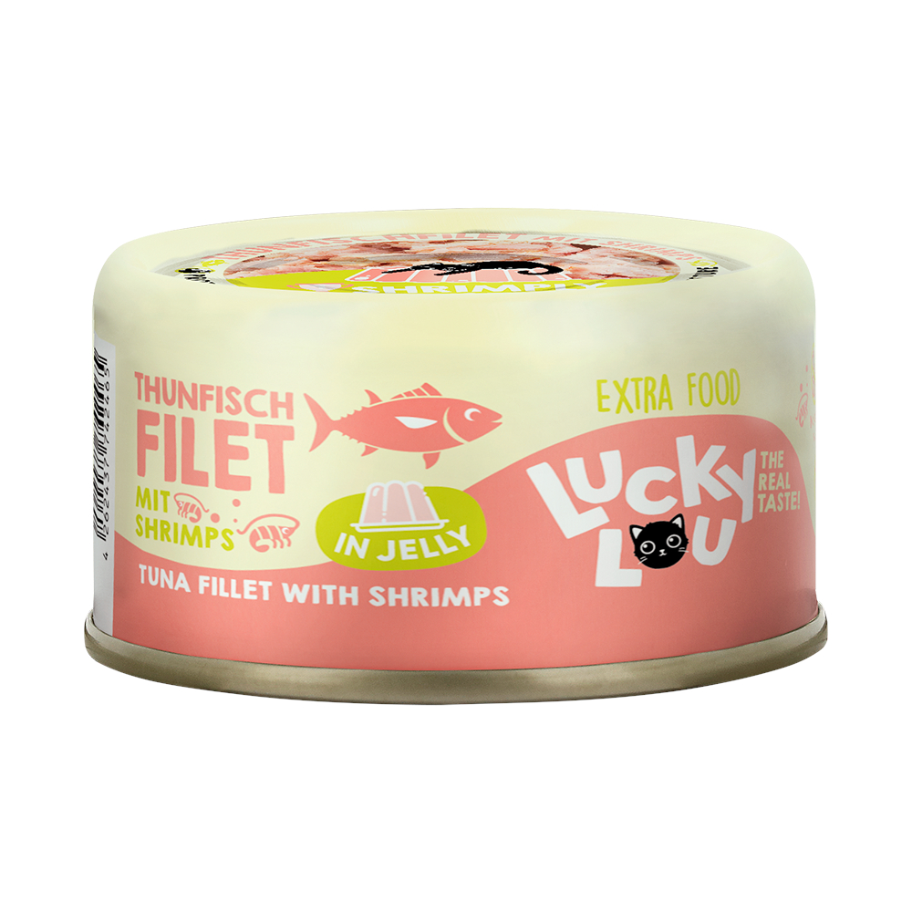 Lucky Lou Extra Food in Jelly 12 x 70 g - Thunfischfilet mit Shrimps von Lucky Lou