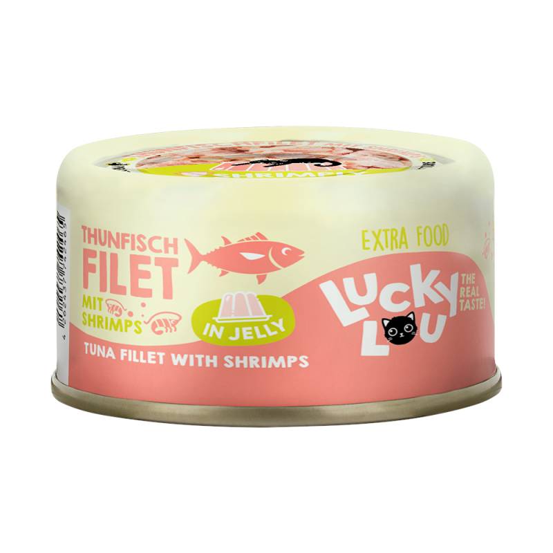 Lucky Lou Extra Food in Jelly 12 x 70 g - Thunfischfilet mit Shrimps von Lucky Lou