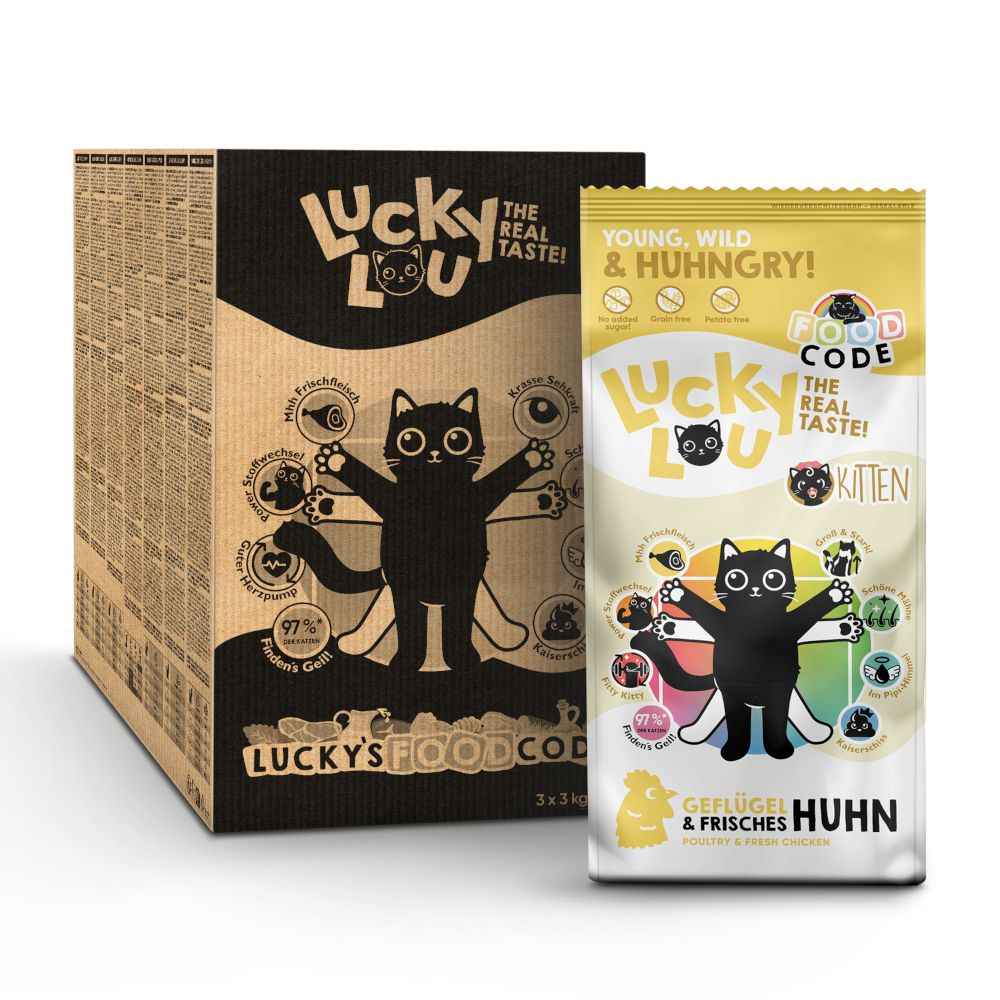 Lucky Lou Kitten Geflügel & Huhn - 9 kg von Lucky Lou