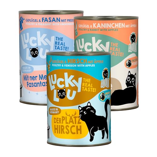 Lucky Lou Lifestage Mix-Paket 18 x 400g hochwertiges Katzenfutter nass mit viel Protein - Nassfutter getreidefrei & ohne Zucker für ausgewachsene Katzen von Lucky Lou