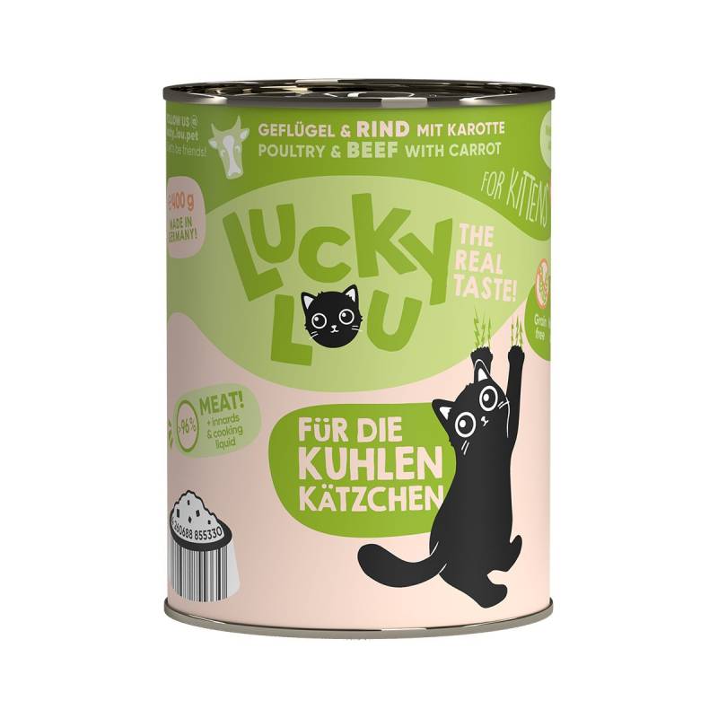 Lucky Lou Lifestage Kitten Geflügel & Rind 24x400g von Lucky Lou