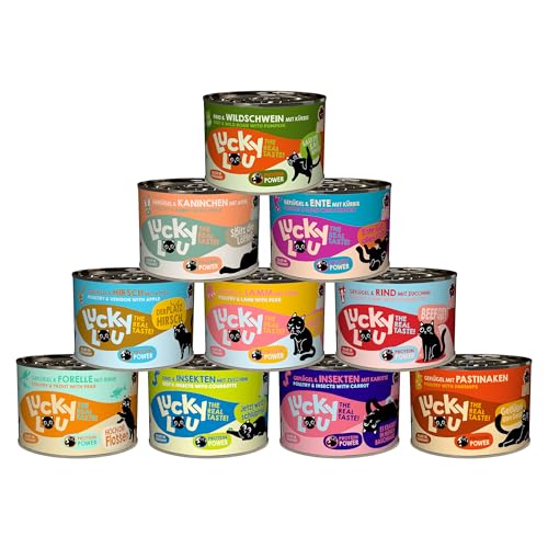 Lucky Lou Lifestage Mix-Paket 30 x 200g - hochwertiges Katzenfutter nass mit viel Protein - Nassfutter getreidefrei & ohne Zucker für Katzen Lucky Lou Lifestage Mix-Paket 30 x 200g - hochwertiges Katzenfutter nass mit viel Protein - Nassfutter getreidefrei & ohne Zucker für Katzen von Lucky Lou