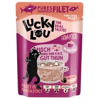 Lucky Lou Nassfutter Katze Extra Food Adult in Brühe Thunfisch 12x70 g von Lucky Lou