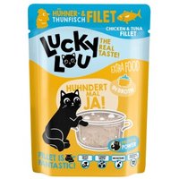 Lucky Lou Nassfutter Katze Extra Food Adult in Brühe Thunfisch & Huhn 12x70 g von Lucky Lou