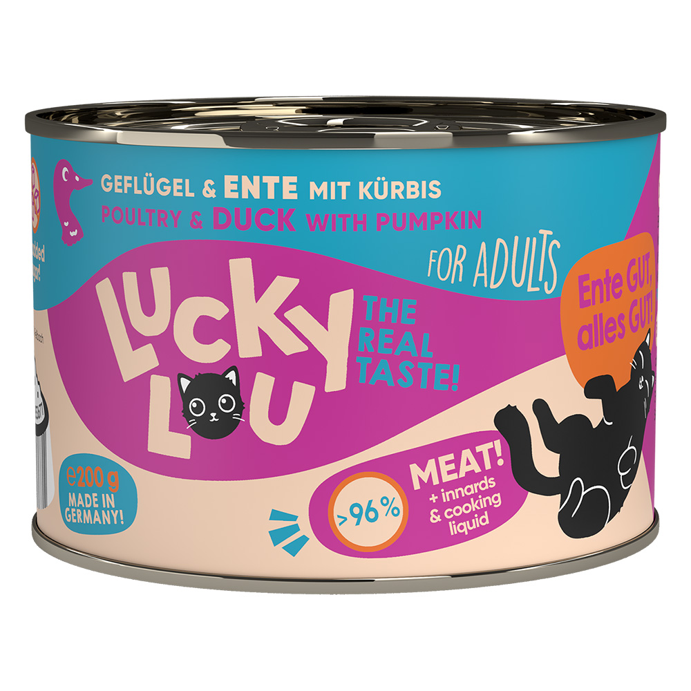 Sparpaket Lucky Lou Adult 24 x 200 g - Geflügel & Ente von Lucky Lou