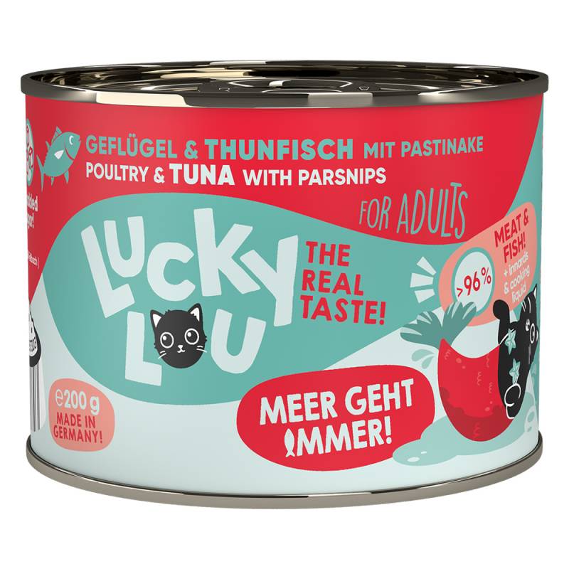 Sparpaket Lucky Lou Adult 24 x 200 g - Geflügel & Thunfisch von Lucky Lou